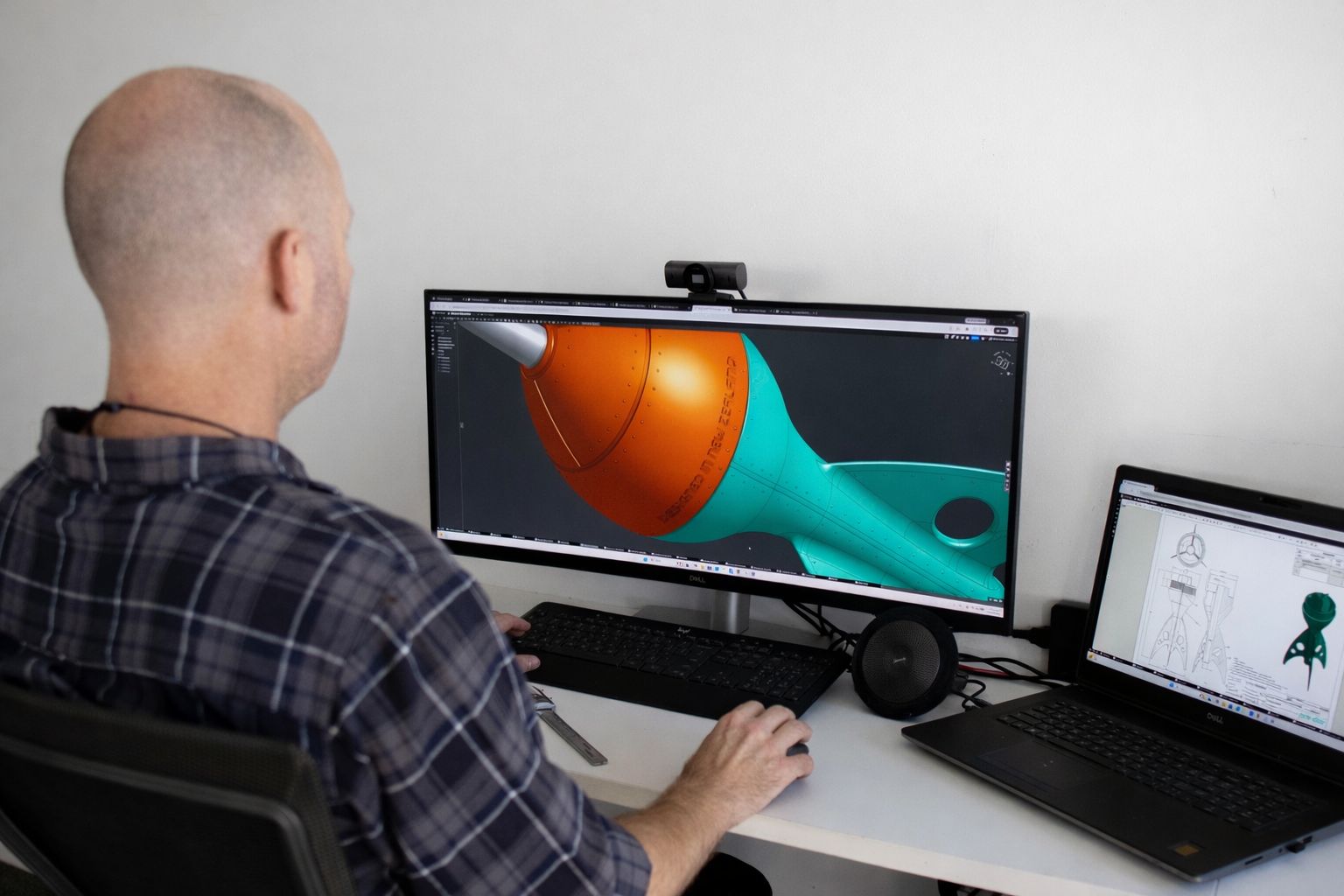 Pro-Dev CAD engineer working on 3D product model — physical product design and manufacturing New Zealand